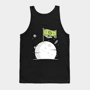 Space Money – Dollar Sign On A Moon Surface Space Lover Tank Top